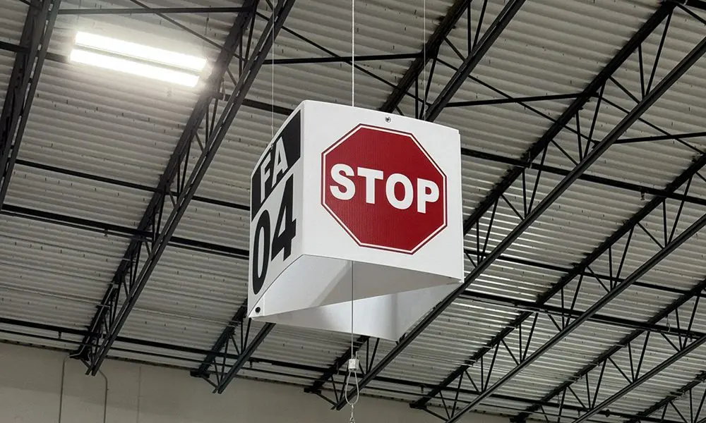 Hanging Aisle Stop Sign