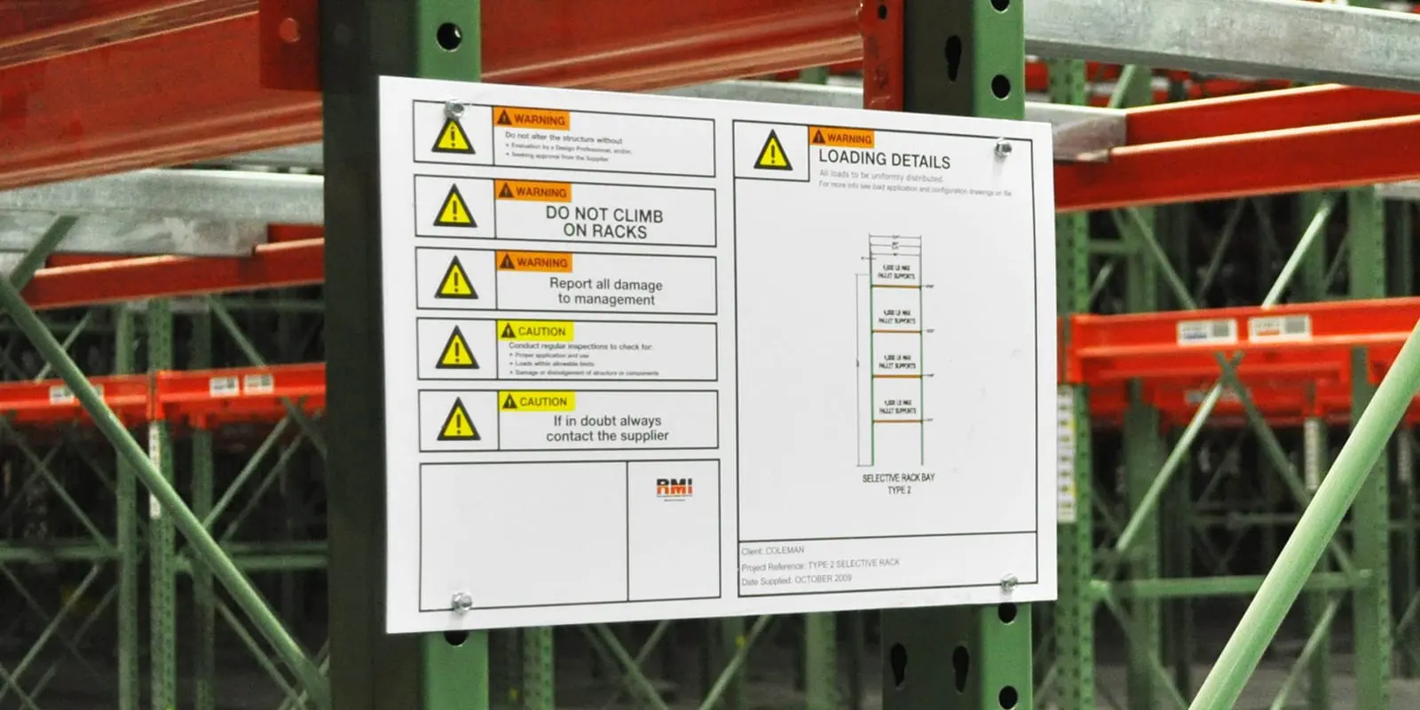Rack Load Signs