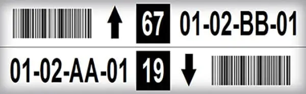Split Base Pallet Rack Label