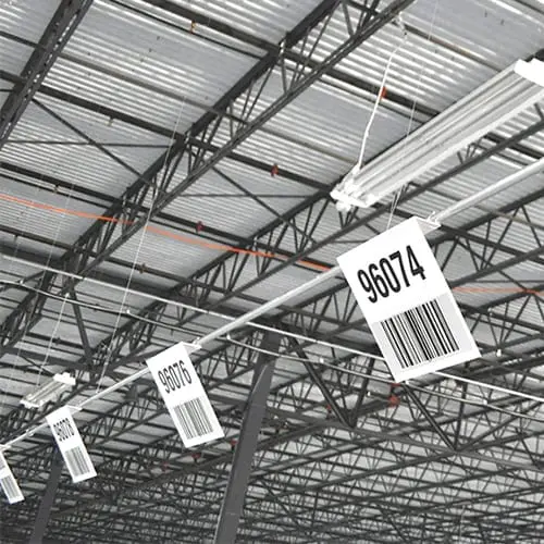 Warehouse Bar Code and Hanging Signage