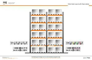 Wide-Aisle With Step Rack Label Layout