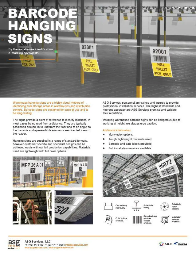 Barcode Hanging Signs Info Sheet