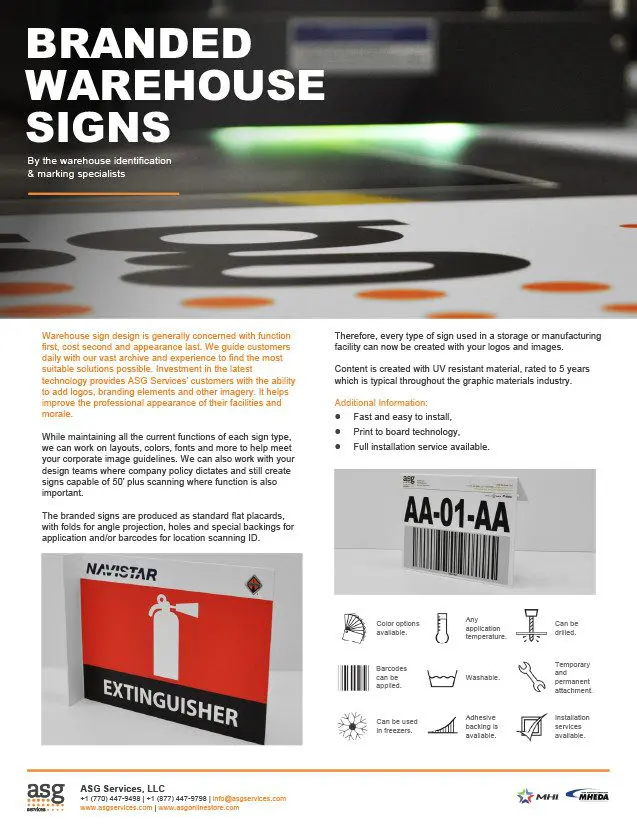 Branded Warehouse Signs Info Sheet