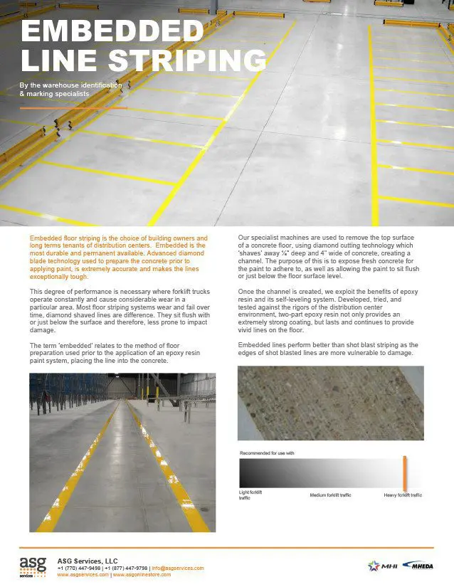 Embedded Line Striping Info Sheet