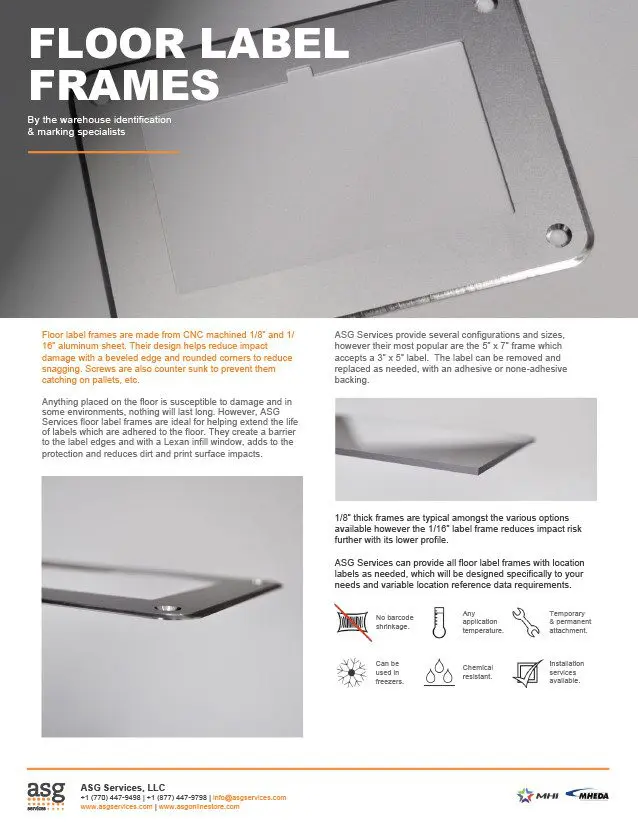 Floor Label Frames Info Sheet