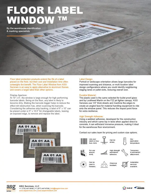 Floor Label Window Info Sheet