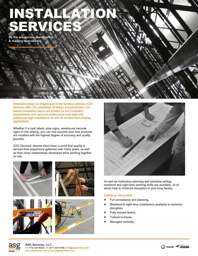 Installation Services Info Sheet