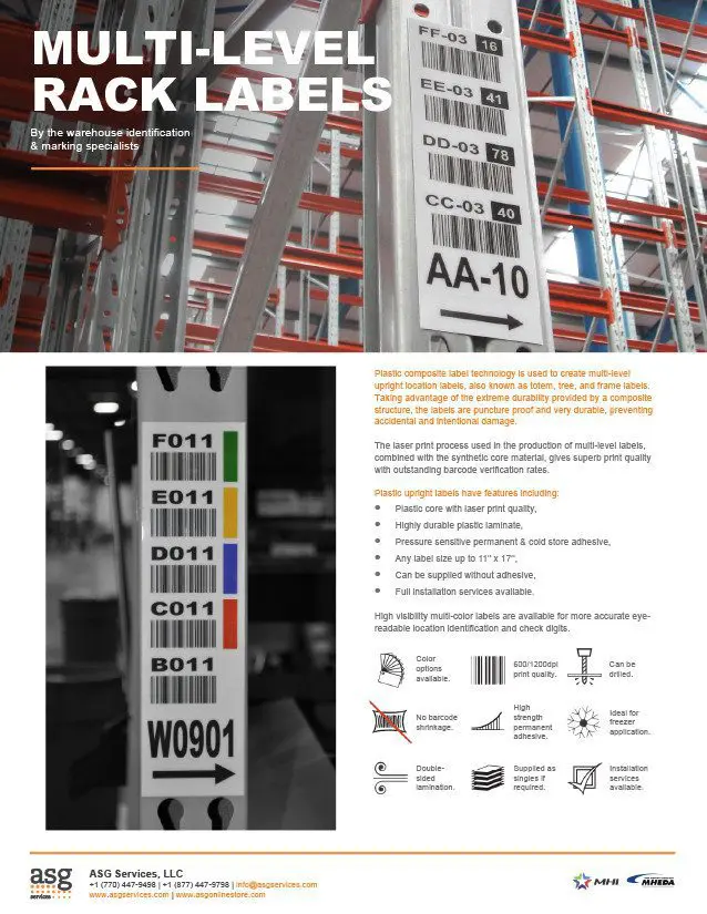 Multi-Level Rack Labels Info Sheet