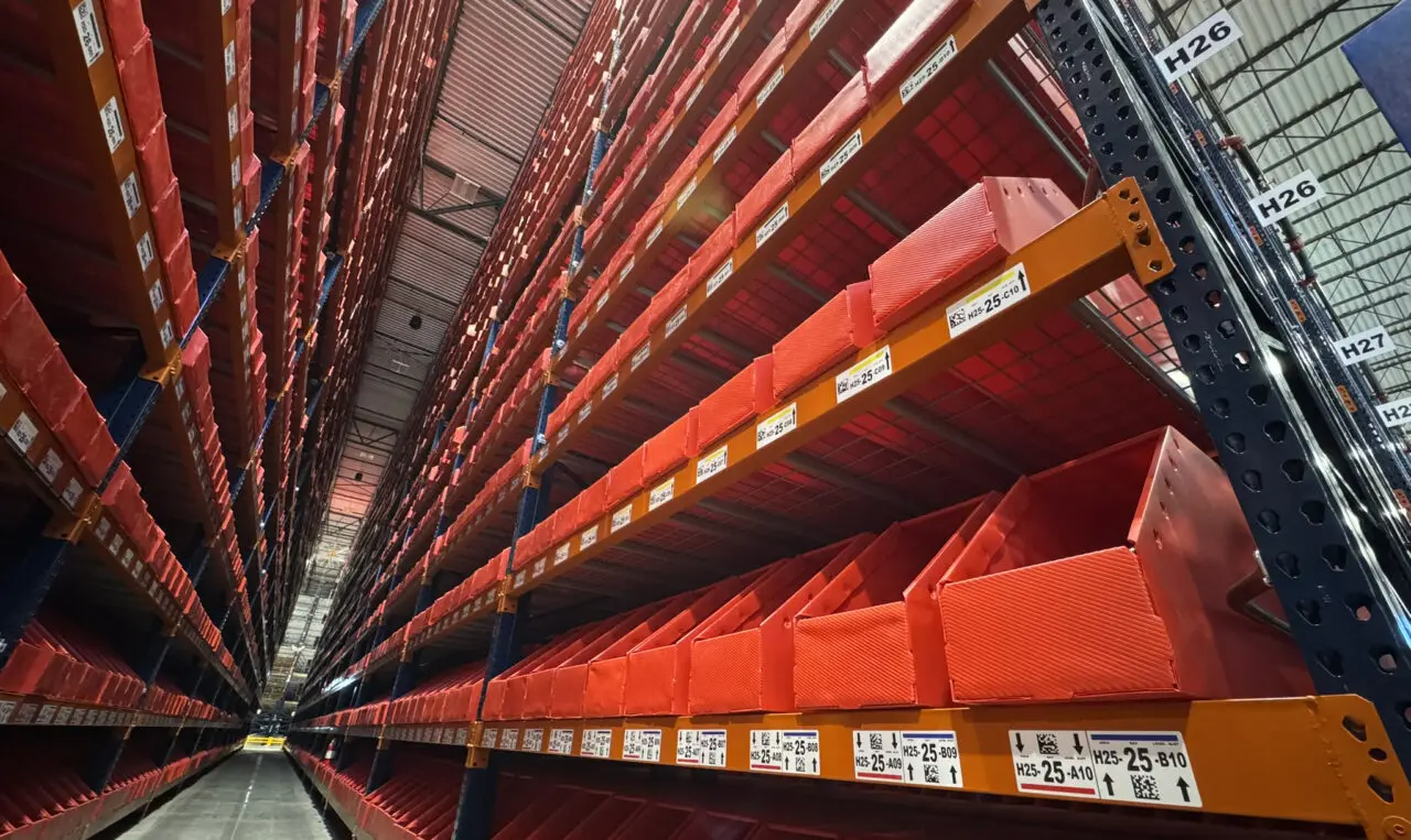 Warehouse identification and signage installation at a 454,500 sq. ft. parts distribution center in Norcross, Georgia
