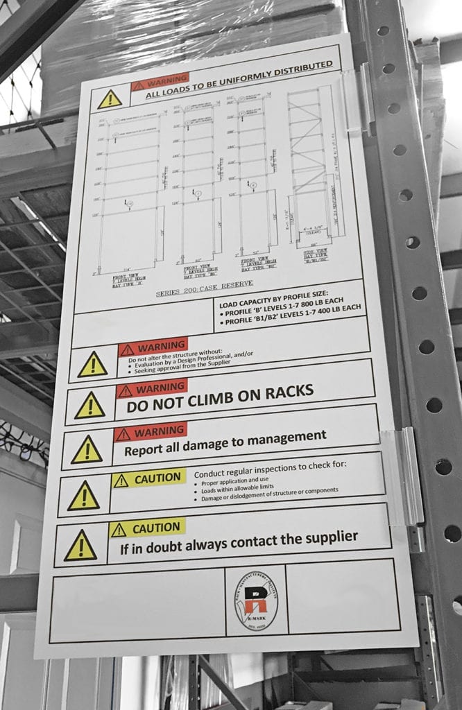 Rack Load Signs, Safe Permissible Loading Notice