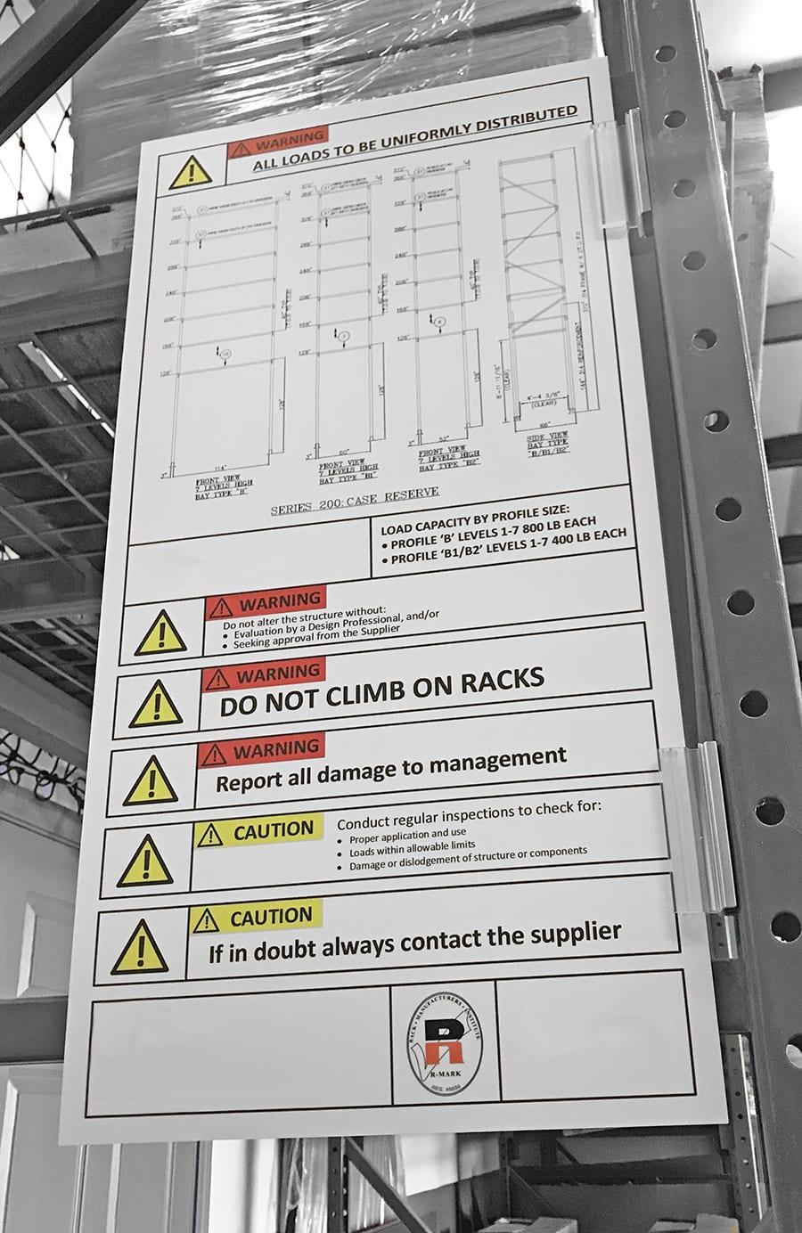 Large Rack Load Sign