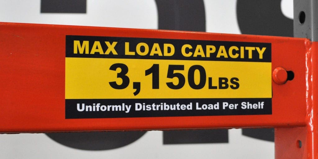 Weight Capacity Label