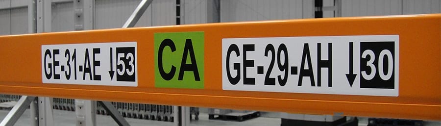 Cold Storage Rack Labels