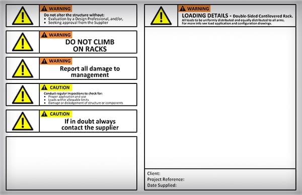 Rack Capacity Sign