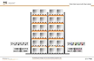 Wide-Aisle With Step Rack Label Layout