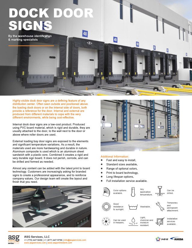 Dock Door Signs Info Sheet