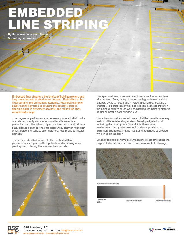 Embedded Line Striping Info Sheet