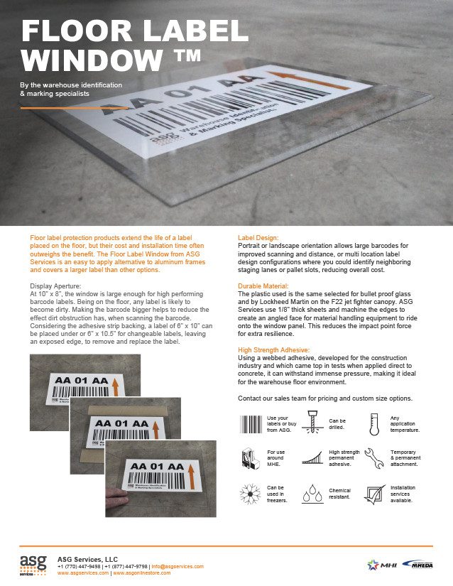 Floor Label Window Info Sheet