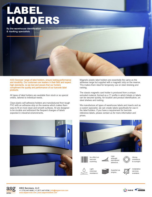 Label Holders Info Sheet