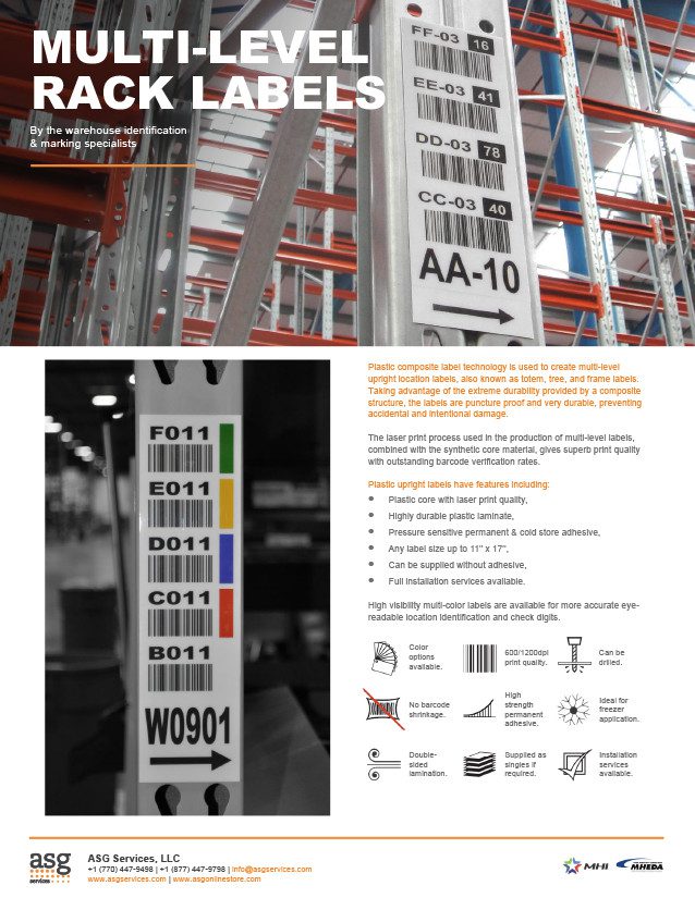 Multi-Level Rack Labels Info Sheet
