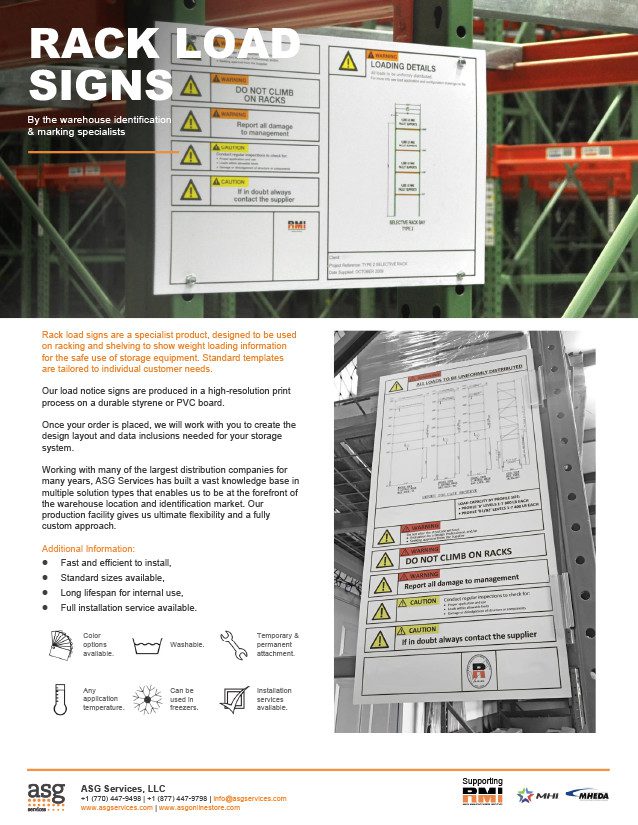 Rack Load Signs Info Sheet